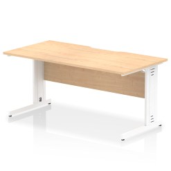 Impulse Scalloped Edge 1600mm Straight Desk Cable Managed Leg - image 9