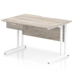 Impulse Scalloped Edge Cantilever Straight Desk With Single One Drawer Fixed Pedestal - image 6
