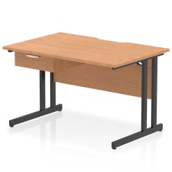 Impulse Scalloped Edge Cantilever Straight Desk With Single One Drawer Fixed Pedestal - image 10
