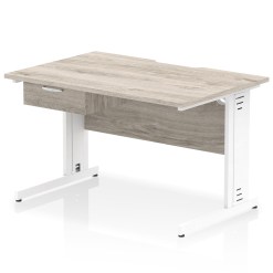 Impulse Scalloped Edge Cable Managed Straight Desk With Single One Drawer Fixed Pedestal - image 6