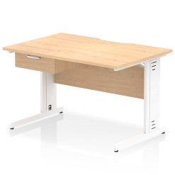 Impulse Scalloped Edge Cable Managed Straight Desk With Single One Drawer Fixed Pedestal - image 9