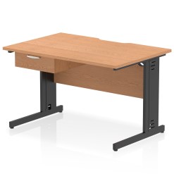 Impulse Scalloped Edge Cable Managed Straight Desk With Single One Drawer Fixed Pedestal - image 10