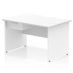 Impulse Scalloped Edge Panel End Straight Desk Frame With Single One Drawer Fixed Pedestal - image 5