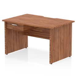 Impulse Scalloped Edge Panel End Straight Desk Frame With Single One Drawer Fixed Pedestal - image 6
