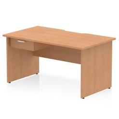 Impulse Scalloped Edge Panel End Straight Desk Frame With Single One Drawer Fixed Pedestal - image 10