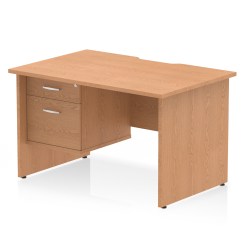 Impulse Scalloped Edge 1200mm Panel End Straight Desk With Single Fixed Pedestal - image 4