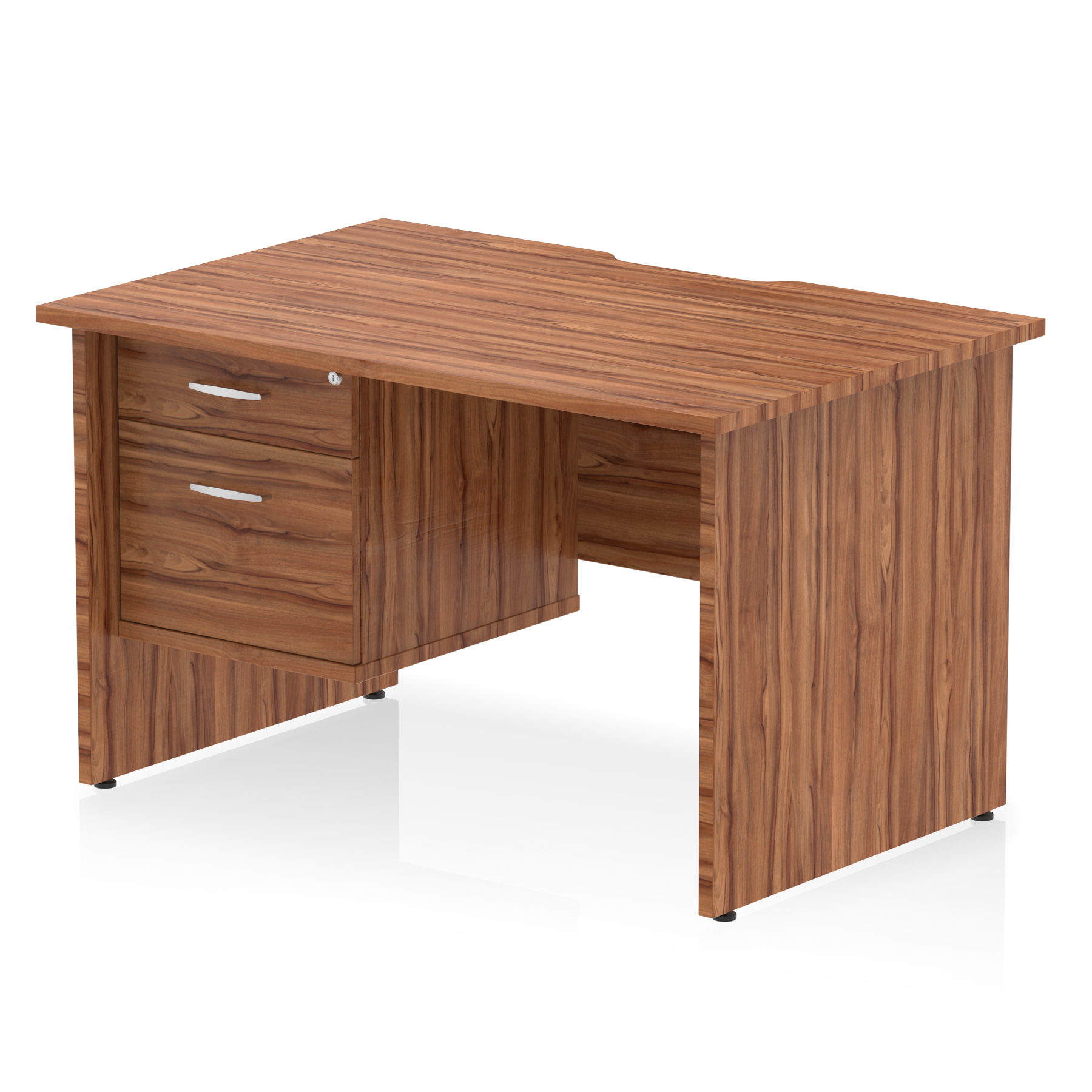 Impulse Scalloped Edge 1200mm Panel End Straight Desk With Single Fixed Pedestal - image 5
