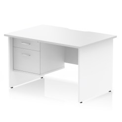 Impulse Scalloped Edge 1200mm Panel End Straight Desk With Single Fixed Pedestal - image 6