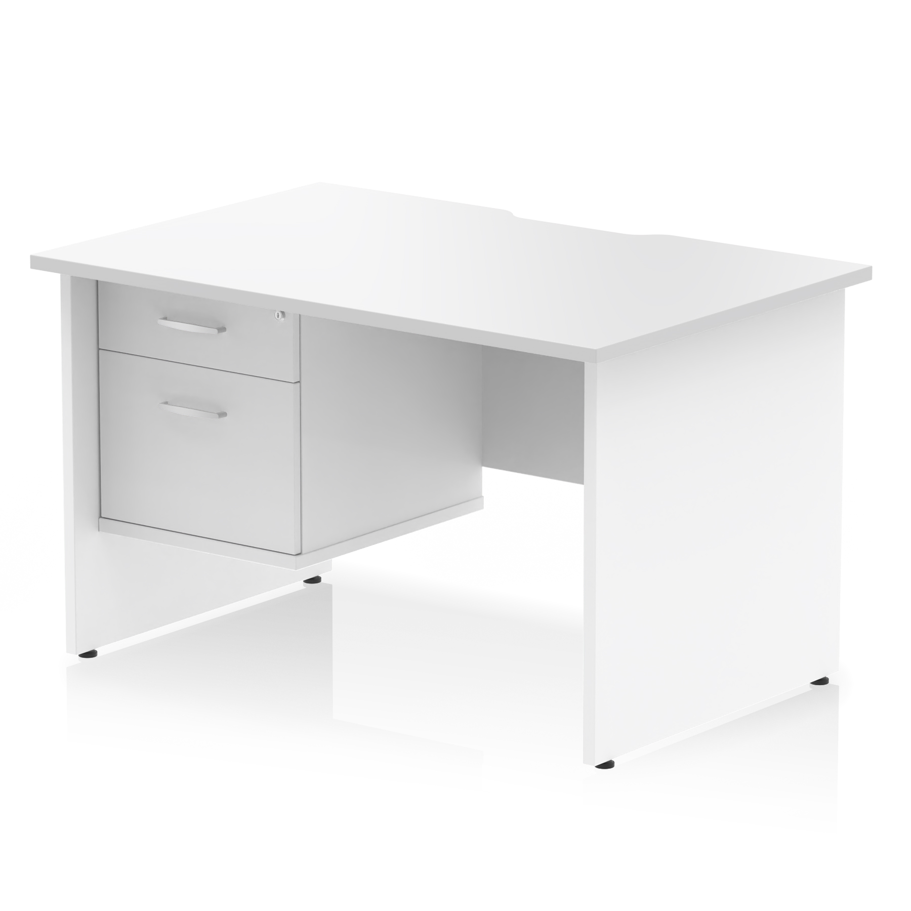 Impulse Scalloped Edge 1200mm Panel End Straight Desk With Single Fixed Pedestal - image 6