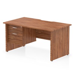 Impulse Scalloped Edge 1400mm Panel End Straight Desk With Single Fixed Pedestal - image 5