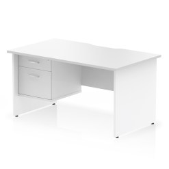Impulse Scalloped Edge 1400mm Panel End Straight Desk With Single Fixed Pedestal - image 6