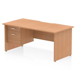 Impulse Scalloped Edge 1600mm Panel End Straight Desk With Single Fixed Pedestal - image 4