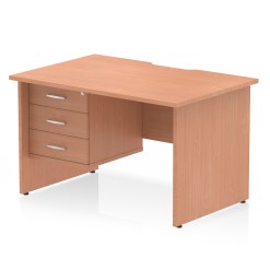 Impulse Scalloped Edge 1200mm Panel End Straight Desk With Single Fixed Pedestal - image 7