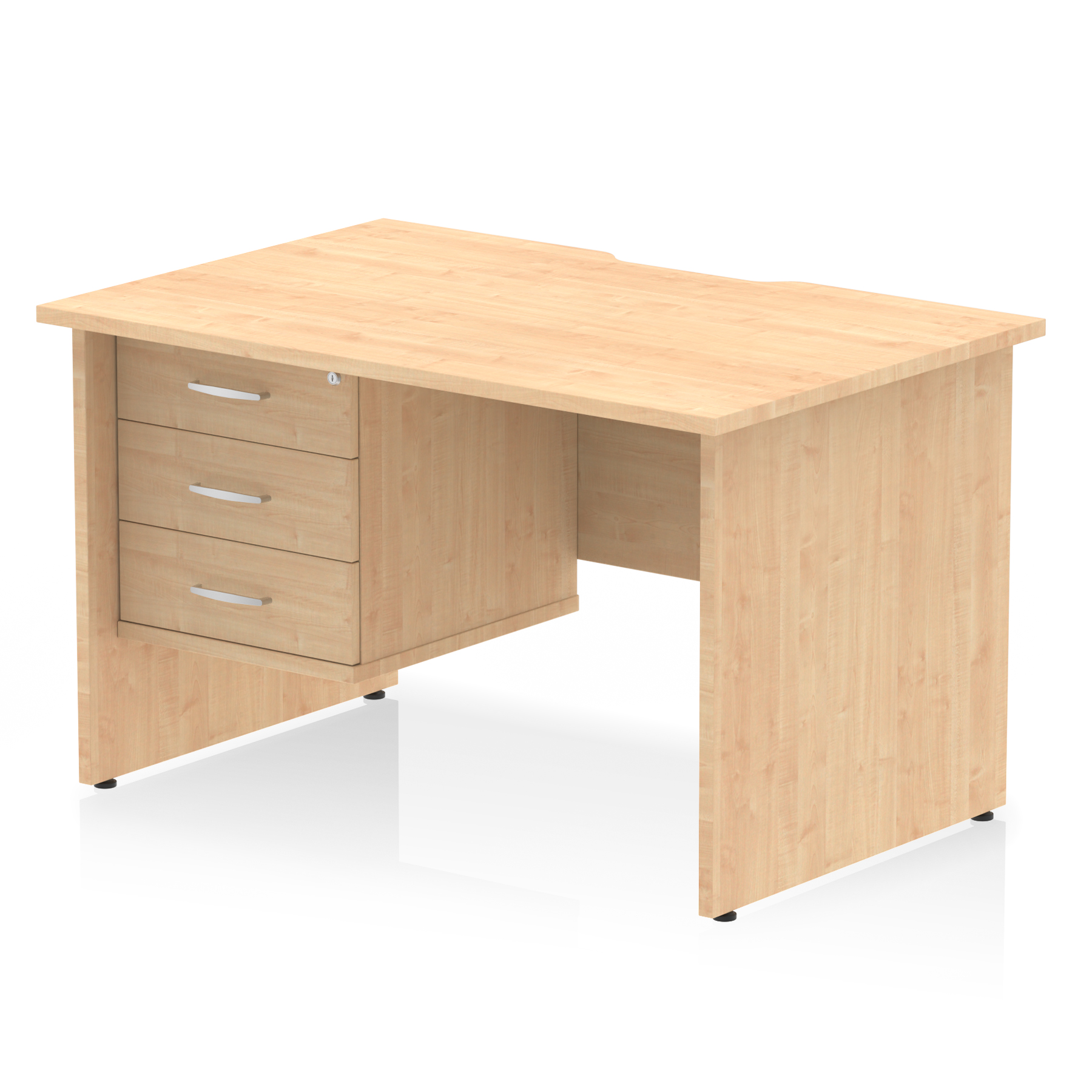 Impulse Scalloped Edge 1200mm Panel End Straight Desk With Single Fixed Pedestal - image 9