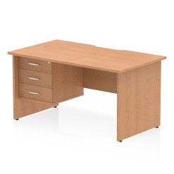 Impulse Scalloped Edge 1400mm Panel End Straight Desk With Single Fixed Pedestal - image 10