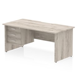 Impulse Scalloped Edge 1600mm Panel End Straight Desk With Single Fixed Pedestal - image 8