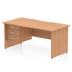 Impulse Scalloped Edge 1600mm Panel End Straight Desk With Single Fixed Pedestal - image 10