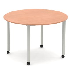 Impulse Round Table With Box Frame Leg With Castors