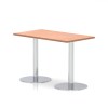 Italia Slimline Rectangular Poseur Table Silver Leg