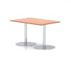 Italia Rectangular Poseur Table Silver Leg