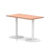 Italia Slimline Rectangular Poseur Table White Leg