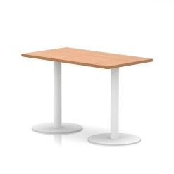 Italia Slimline Rectangular Poseur Table White Leg - image 5