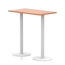 Italia Slimline Rectangular Poseur Table White Leg - image 7