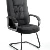 Moore Deluxe High Back Black Cantilever Visitor Chair with Arms