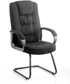 Moore Deluxe High Back Black Cantilever Visitor Chair with Arms