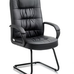 Moore Deluxe High Back Black Cantilever Visitor Chair with Arms - image 2