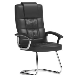Moore Deluxe High Back Black Cantilever Visitor Chair with Arms - image 3