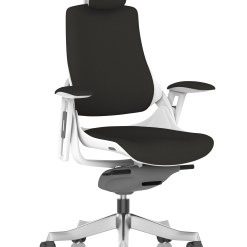Zure High Back White Shell Fabric Executive Office Chair with Arms - image 2