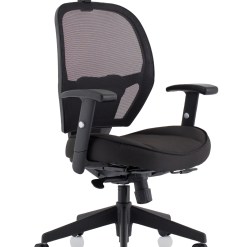 Denver High Mesh Back Black Task Operator Office Chair with Arms