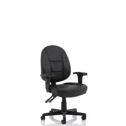 Jackson Medium Back Black Leather Task Operator Office Chair