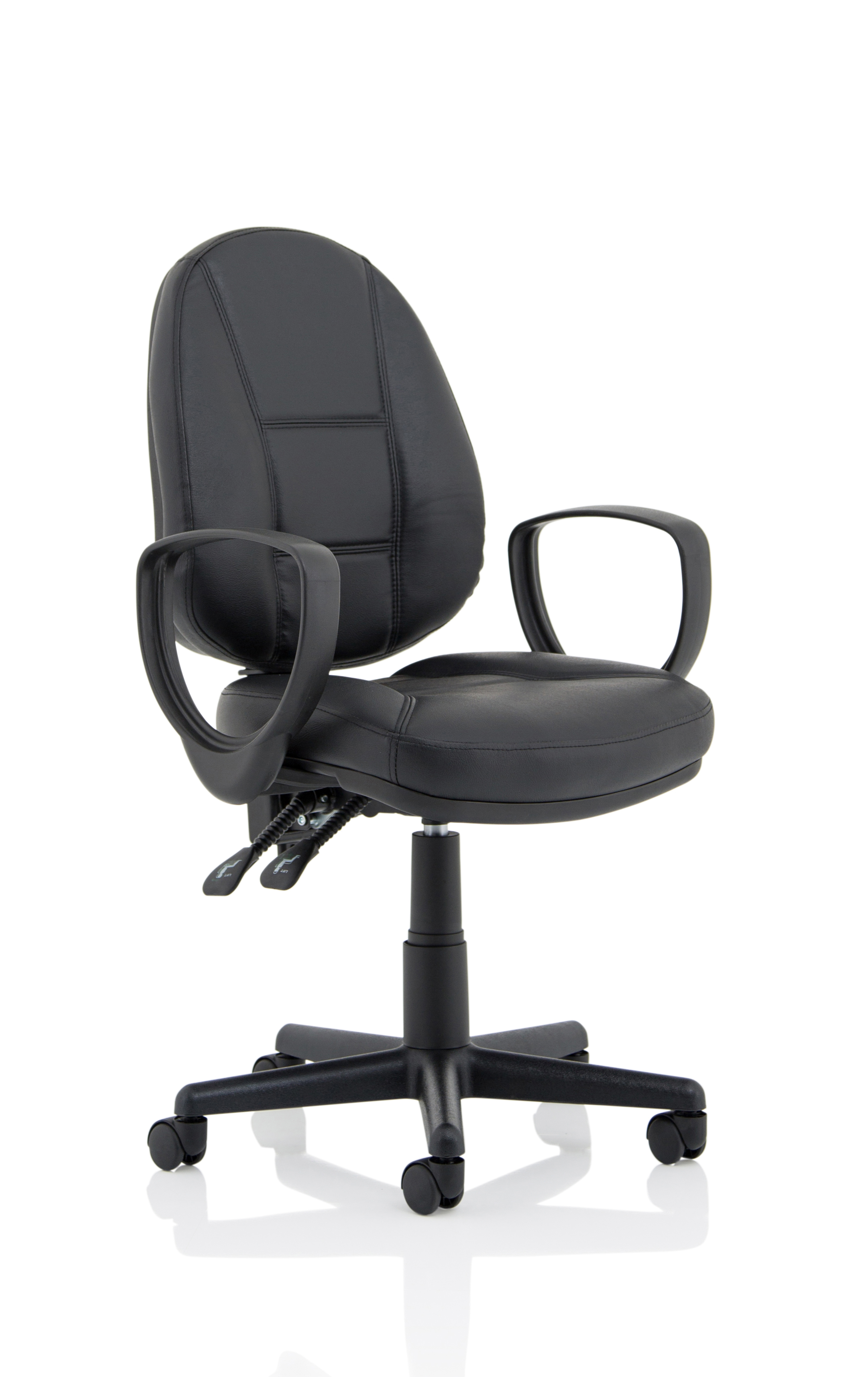 Jackson Medium Back Black Leather Task Operator Office Chair