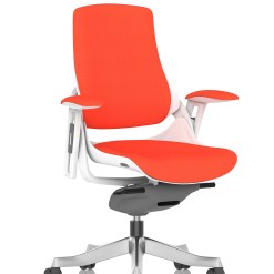Zure High Back White Shell Fabric Executive Office Chair with Arms - image 6