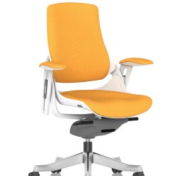 Zure High Back White Shell Fabric Executive Office Chair with Arms - image 7
