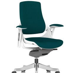 Zure High Back White Shell Fabric Executive Office Chair with Arms - image 9