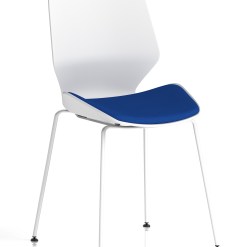 Florence White Frame Fabric Seat Visitor Chair