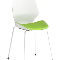 Florence White Frame Fabric Seat Visitor Chair