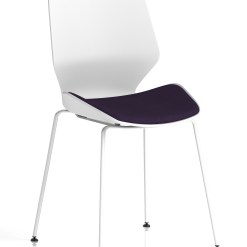 Florence White Frame Fabric Seat Visitor Chair