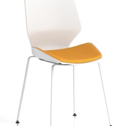 Florence White Frame Fabric Seat Visitor Chair