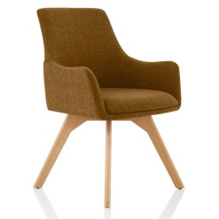 Carmen Grey Fabric Wooden Leg Visitor Chair - image 2
