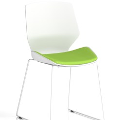 Florence Sled White Frame Fabric Seat Visitor Chair - image 5