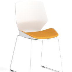 Florence Sled White Frame Fabric Seat Visitor Chair - image 6