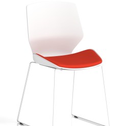 Florence Sled White Frame Fabric Seat Visitor Chair - image 8