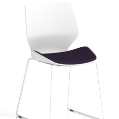 Florence Sled White Frame Fabric Seat Visitor Chair - image 9