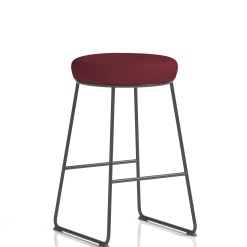 Turin Black Frame Fabric Seat Stool Chair - image 2