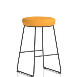 Turin Black Frame Fabric Seat Stool Chair - image 5