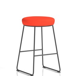 Turin Black Frame Fabric Seat Stool Chair - image 7